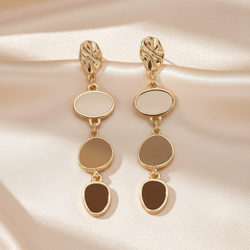 KC Gold Plated Alloy Oil-Drip Elegant Stud Earrings