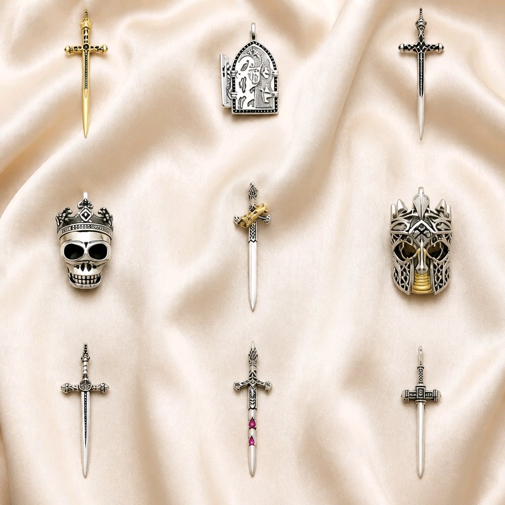 Gothic Pendants Selection in 925 Sterling Silver - Dark, Fantasy, Magic