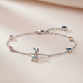 925 Sterling Silver Boho Bracelet with Colorful Zircon